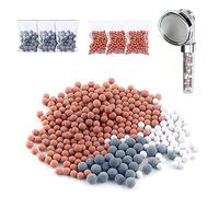 12 Packs Replacement Negative Ion Mineral Balls Showerhead Filter Replacement Bio-Active Stone Balance Tourmaline Balls Remove Chlorine Fluoride Impurities and Hard Water
