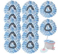 12 Packs Spin Mop Replacement Head, Only Fit for RinseClean 2-Tank System, Microfiber Spin Mop Refill Head Replacement Easy Wring Mop, 360° Spinning Mop Replace Head for Floor Cleaning