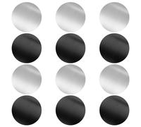 12 Packs Thin Metal Plates for Magnetic Phone Holder,Replacement Mount Plate with Strong Adhesive,Universal Round Mental Plate for Dashboard,Air Vent & All Mounts,Secure Grip for Smartphone & GPS