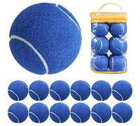 12 Packs Training Matching Tennis Balls Natural Rubber Construction with Consistent Bounce Blank Surface for Autograph Display Ideal Practice Play