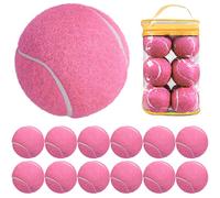 12 Packs Training Pressure Matching Tennis Balls Natural Rubber with Consistent Bounce Blank for Autograph Display Ideal Practice