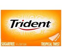 12 Packs x Trident Tropical Twist Sugar Free Chewing Gum Packets Full Box