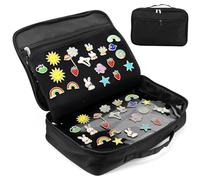 12 Pages Pin Badge Display Book, Pin Display 14*9Inch Large Capacity, Upgraded Protection Portable Organized Storage Pinfolio, Material Upgrade Pin Book for Enamel Pins Kids Teens Collection