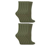 12 Pair Multipack Kids Cotton Colourful Casual Socks | Sock Snob | Plain Dress Socks for Boys & Girls (12-3, Khaki)