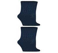12 Pair Multipack Kids Cotton Colourful Casual Socks | Sock Snob | Plain Dress Socks for Boys & Girls (12-3, Navy)