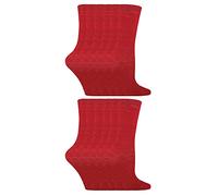 12 Pair Multipack Kids Cotton Colourful Casual Socks | Sock Snob | Plain Dress Socks for Boys & Girls (9-12, Red)