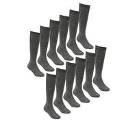 12 Pair Multipack Kids Knee High Bamboo Socks | Sock Snob | Soft & Breathable Long School Socks (9-12, Dark Grey)