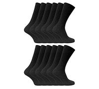 Sock Snob Mens Thin Soft Cotton Plain Coloured Socks (Multipack Options) - SE002 Black - 6-11 UK - 12 Pack