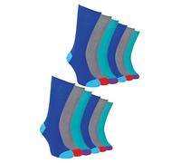 12 Pair Multipack Mens Cotton Socks | Sock Snob | Breathable Crew Cushioned Heel and Toe Socks (6-11, Assorted)
