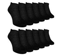 12 Pair Multipack Mens Quarter Trainer Socks | Sock Snob | Cotton Short Low Cut Socks (4-6, Black)