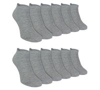 12 Pair Multipack Mens Quarter Trainer Socks | Sock Snob | Cotton Short Low Cut Socks (6-11, Grey)