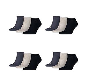 12 pair Puma Sneaker Invisible Socks Unisex Mens & Ladies, color:532 - navy/grey/nightshadow b, Socken & Strümpfe:47-49