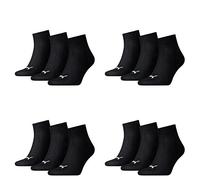 12 pair Puma Sneaker Quarter Socks Unisex Mens & Ladies, color:200 - black, Socken & Strümpfe:39-42