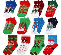 12 Pairs 2023 Christmas Advent Calendar Christmas Fuzzy Cozy Socks Countdown Calendar with 8 Low Cut Socks and 4 Long for Holiday Party Favor