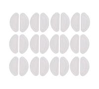 12 Pairs Adhesive Eye Glasses Nose Pads, D Shape Stick on Anti-Slip Soft Silicone, Black/White Adhesive Nose Pads Glasses Nose Pad for Glasses, Eyeglasses and Sunglasses