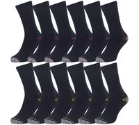 Iron Mountain Workwear Men's Padded Heel Toe Comfortable Heavy Duty Work Socks, 12 Pair Pack, Black, One Size (6-11/EU 39-45)