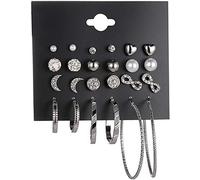 12 Pairs Assorted Stud Earrings for Teens Girls Women Hoop Earrings Moon Star Pattern Stud Earring set Crystal Dangle Drop Earrings Jewelry setDurability