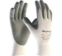 (12 Pairs) ATG Gloves 34-600 Nylon Knitted Gloves MaxiFoam XCL 12 x White/Grey 11