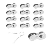 12 Pairs Bicycle Missing Link, 10 Speed Bike Quick Chain Links Quick Release Bicycle Chain Link with Repair Tool Reusable Steel Magic Buckle for Bike Chains