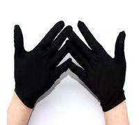 12 Pairs Black Cotton Gloves - Soft Large Size, Sensitive Cleaning & Dry Moisturizing Gloves for Dry Hands