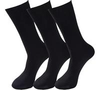 12 Pairs Black Diabetic Socks for Men | Non-Elastic Soft Grip Cotton Socks | Seamless Toe, Breathable & Loose Fit for Swollen Feet, Poor Circulation & Sensitive Skin (12)