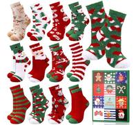 12 Pairs Christmas Fuzzy Socks Advent Calendar 2026 Unisex Socks Set for Adults 12 Days Countdown Calendar Gift Colorful Fluffy Warm Socks for Xmas Party Favor Gift Holiday