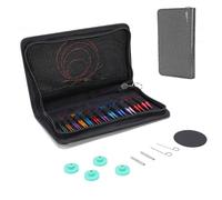 12 Pairs Circular Knitting Needle Set, 5.5cm Aluminum Interchangeable Aluminum Knitting Needles with 4 Cables, Sizes 3mm-8mm, Round Needle with Case