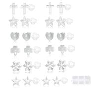 12 Pairs Clear Plastic Earrings for School - Invisible Studs for Sensitive Ears, Hypoallergenic Transparent School Earrings with Storage Box