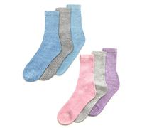 12 Pairs Cottonique Cotton Rich Boot Socks 41B714 Blue/Pink Mix