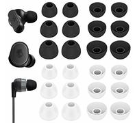 12 Pairs Ear Tips Buds Compatible with Skullcandy in-Ear Earphone, Replacement Flexible Silicone Eartips Earbuds Accessories Compatible with Skullcandy Dime/Sesh Evo/Jib/Ink'd+ - Black White