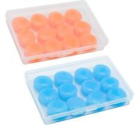 12 Pairs Earplugs,Silicone Ear Plugs,Reusable Moldable Wax Earplugs for Swimming, Work, Airplane(Blue,Orange)