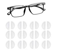 12 Pairs Eyeglass Nose Pads,D Type Silicone Nosepads with Reduce Pressure Air Bag,Soft Adhesive Anti-Slip Nose Grips Glasses Replacement Cushion for Eyeglasses Sunglasses