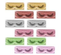 12 Pairs False Lashes #100 Imitated Marten Hair Lash Kit for Party | Falsify Lashes, Dense Curled Style, Comfortable Wear, Easy Install, Wedding and Stage Use
