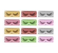 12 Pairs False Lashes #100 Imitation Animal Hair | Soft, Eyelash Set with Natural Look, Easy to Install, Comfortable Wear, Women Use
