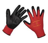 12 PAIRS Flexible Nitrile Foam Palm Gloves - Large - Abrasion Resistant Safety Loops Multi One Size
