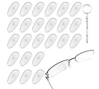 12 Pairs Glasses Nose Pads, Glasses Pads Silicone, Spectacles Rubber Pad, Stop Spectacles Slipping Down Nose Pad, With A Screwdriver, With Airbag, for Eyeglasses, Reading Eyeglasses, Sunglasses(Clear)