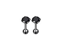 12 Pairs Gothic Black Funny Screw Back Stud Earrings Set for Men and Women Round