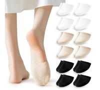 12 Pairs Half Socks for Women, No Show Toe Topper Socks Women, Non-Skid Mule Socks Women with Grip, Comfortable & Elastic, Versatile for Multiple Shoes, Multiple Colors, 4.5-8.5
