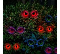 12 Pairs Halloween Lighted Eyes Stickers Wall Decor,LED Glowing Eyes Hanging Wall Clings for Halloween Party, Bedroom, Home, Indoor and Outdoor