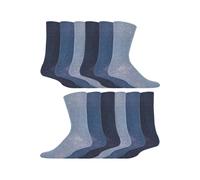12 Pairs Iomi Footnurse Diabetic Socks KDMD Blue 6-11
