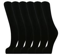 12 Pairs Ladies Gentle Grip Non Elastic Loose Wide Top Socks Size 4-7 UK/EU 35-39 (Black)