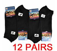 12 Pairs Ladies Winter Ankle Socks Warm Walking Quality 4-6 Uk Comfy Black