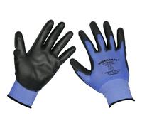 12 PAIRS Lightweight Precision Grip Gloves - XL - Elasticated Wrist - Flexible Loops Multi One Size