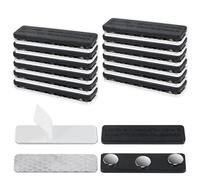 12 Pairs Magnetic Curtain Closure, Blackout Blinds Clips Accessory for Window Blinds Curtain, Adhesive Curtain Magnets Clips for Blackout Curtains (12 Pairs+12 Self-adhesive Stickers)