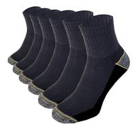 12 Pairs Men Sport Socks Size 6-11 Thick Cotton Cushion Crew Compression Ankle Large Pack For Under Trainer Blister Armour Black White Colour (Black Motif)
