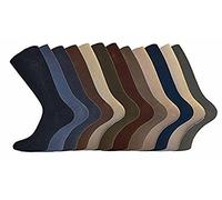 12 pairs Mens 100% Cotton Big Foot Diabetics Non-Elastic Socks, Mens Soft Top Rib Socks, size UK 11-14(BB10514)