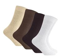 12 Pairs Mens 100% Cotton Socks, Plain Cotton Socks for Men Women Comfortable Suitable for Work & Casual Wear, Breathable, Stain Resistant, Durable Men's Smart Dress Socks, Light Assorted, UK 6-11