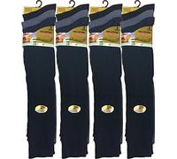 12 pairs Men's 100% Pure Cotton ribbed long hose socks, Knee high Pure Cotton Socks (Dark Assorted)