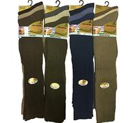 12 pairs Men's 100% Pure Cotton ribbed long hose socks, Knee high Pure Cotton Socks (Fashion)