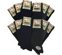 12 Pairs Men's 100% Pure Cotton Ribbed Socks allow your feet to breathe and absorb. (D. Assorted)
